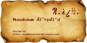 Nussbaum Árpád névjegykártya